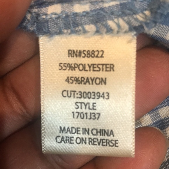 MAX Studio Blue and White Cropped Puffed Sleeved Oversized Peasant Top-M - Picture 11 of 13